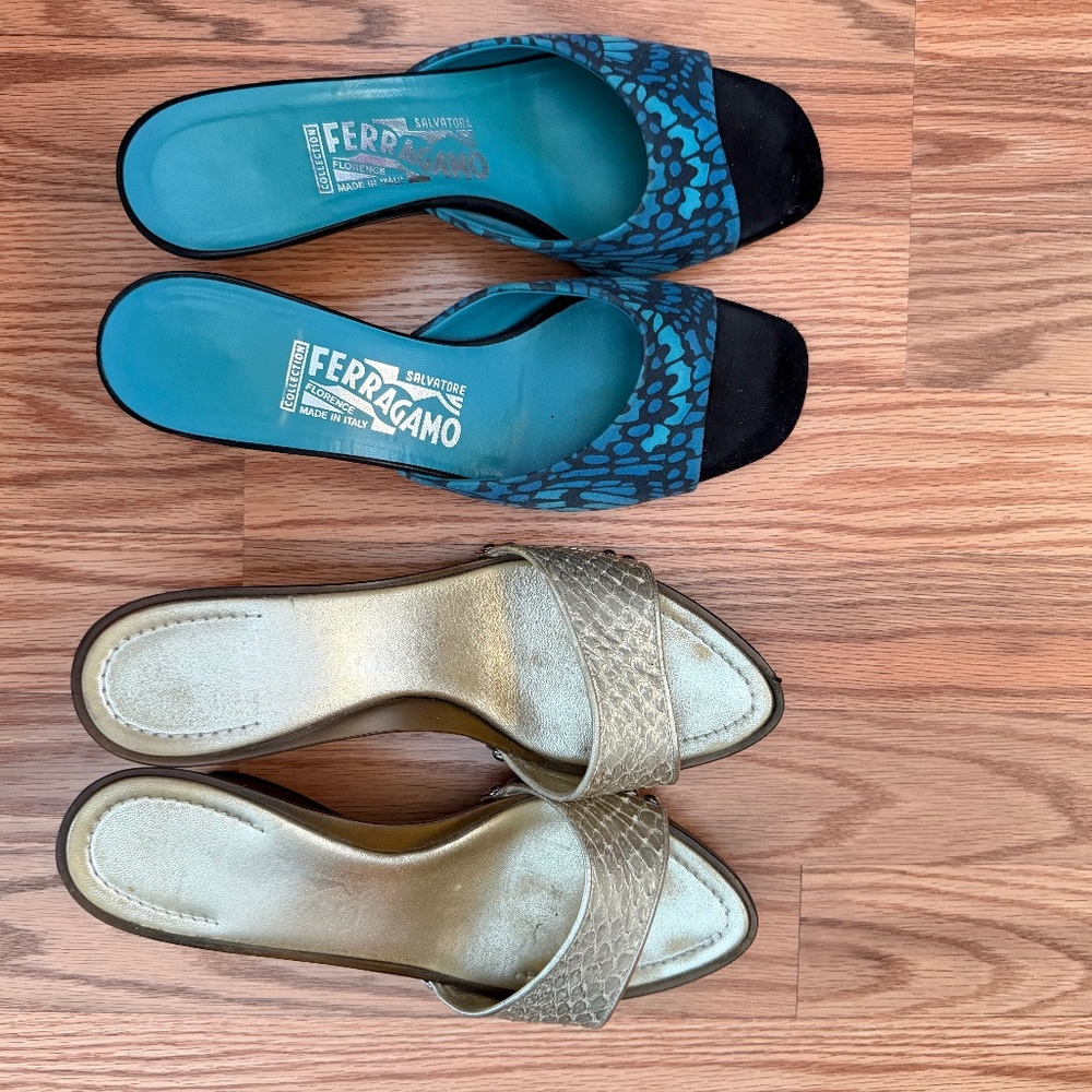 SOLD- 2 used pairs of Salvatore Ferragamo shoes (size 8B & 8.5B)
